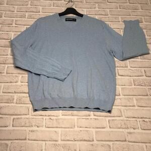 Woolworths‎ Cotton V-Neck Sweater Lightweight Soft Baby Blue Men's M